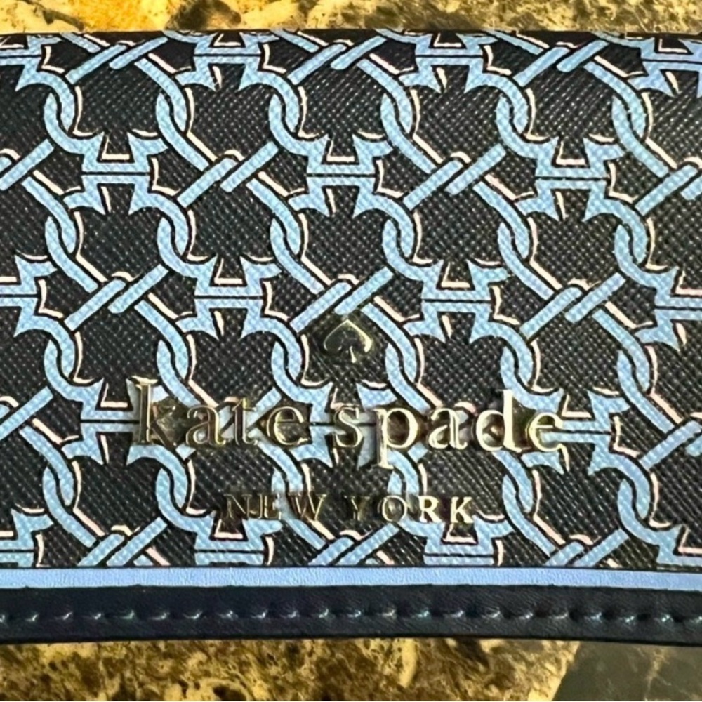 Kate Spade Blue and Black Geometric Wallet